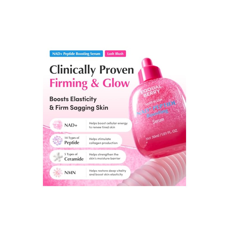 EQQUALBERRY Suero Facial NAD+ 14 Péptidos y Ceramidas 30 ml