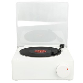 Bluetooth 5.0 Record Player Turntable, 3 Modes HiFi Belt Drive Turntable, 1200mAh Classic Non Stick Stereo Record Player with Hidden Screen and Alarm (White)