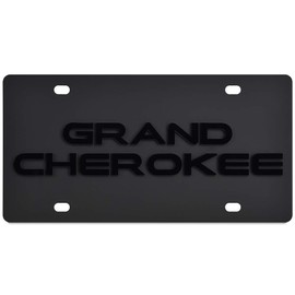 Jeep Grand Cherokee - Placa de matrícula de acero al carbono negro