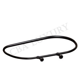 Luxury Oval Shower Curtain Rod/Shower Curtain Rail Heavy Duty Wall Mounted Black Finish, 45x25 Inch