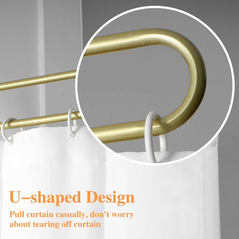 Gtouse Privacy Curtains for Room Divider, Metal Support Wall Mounted