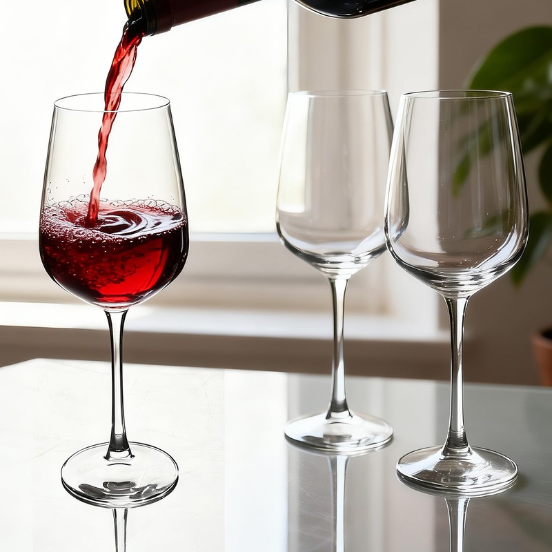 SHYRC Wine Glasses Set of 8, 15 oz Red or