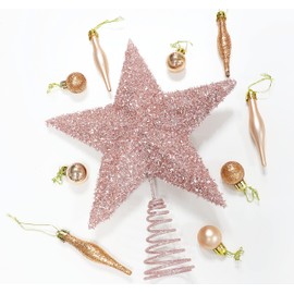 Christmas Concepts® 28cm Sparkly Tree Top Star - Luxury Christmas Decorations (Rose Gold)