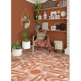 Very Gay Paint Brenda Daworld Terracotta Peel and Stick Floor Tiles, FP6337