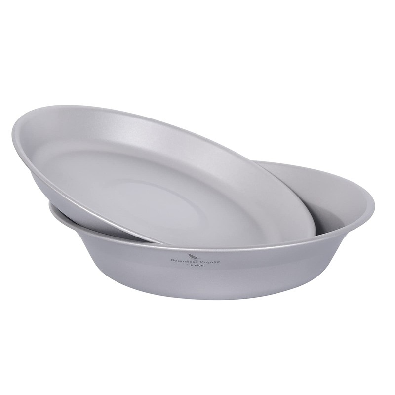 Boundless Voyage Titanium Dish Plate Bowl Set with Carry Bag