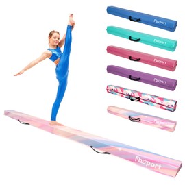 FBSPORT 8ft Balance Beam: Folding Floor Gymnastics Equipment PU Leather for Kids Adults,Non Slip Rubber Base, Gymnastics Beam for Training, Practice, Professional Home Training
