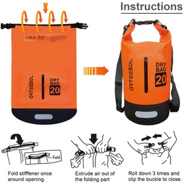 Blackace arteesol Waterproof Dry Bag 5L 10L 20L 30L 20L 20L 30L Waterproof Bag with Long Adjustable Handle for Kayaking Boat Excursion Canoe/Fishing/Rafting/Swimming/Snowboarding