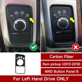 BRMYL 4WD Button Panel Decals for 2013 2014 2015 2016 2017 2018 Dodge Ram 1500 2500 3500 Accessories Carbon Fiber Stickers, B