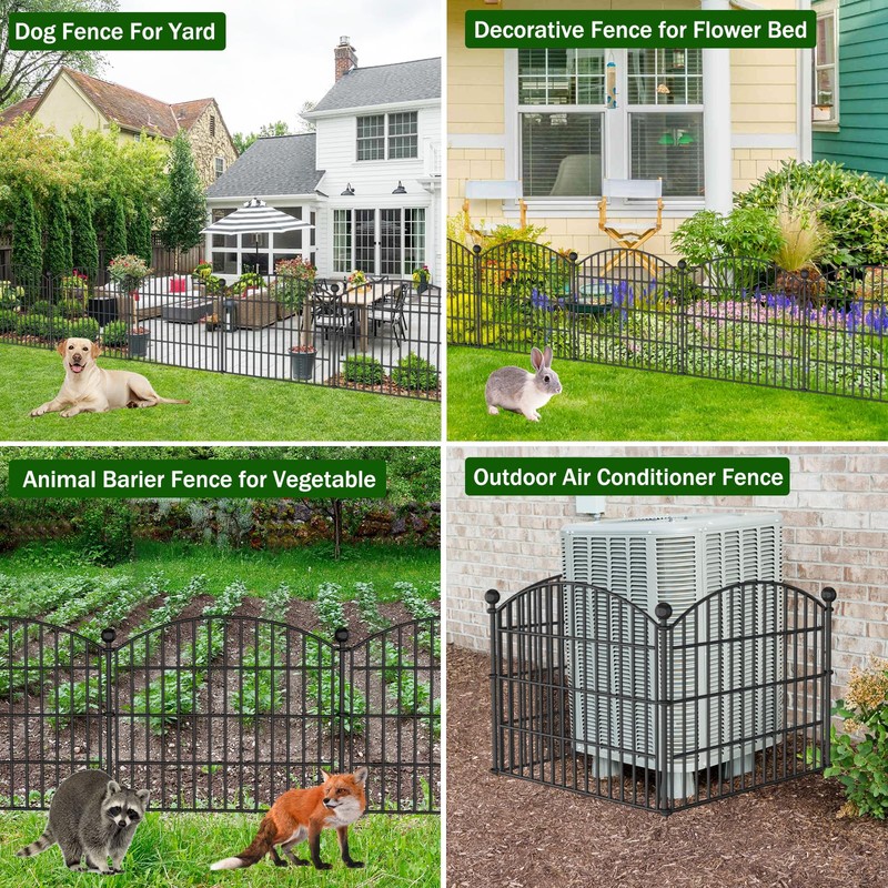 No Dig Decorative Garden Fence Animal Barrier - 5 Panels
