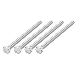 METALLIXITY Hex Bolts (M8-1.25x150mm) 4Pcs, 304 Stainless Steel Coarse Fully Threaded Hex Head Screw Bolt Machine Screws - for Furniture Repair, Silver