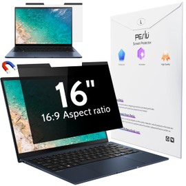 Peslv Magnetic Laptop Privacy Screen 16"&16.1" for 16:9 Computer Monitor, Removable Anti Glare Protector Blue Light Filter Shield Compatible with Lenovo Hp Dell Acer Asus Thinkpad Envy Xps