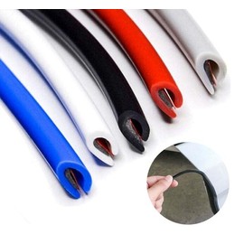 Door Molding Car Anti-Scratch Door Cover Protector Guard Anti-Scratch Door Guard Wind Noise Prevention Easy Installation Dustproof (Black)