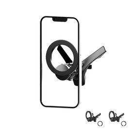 Basecn Magnetic Car Phone Holder with Metal Ring Suit for All Kinds of Car Air Vent(Include Benz Circle Vent) Compatible with All Phones(by Magnetic Ring Attached) & Magsafe (2-Pack)