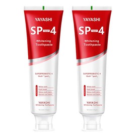 YAYASHI SP-4 Teeth Whitening Toothpaste Pack,Helps Remove Tea, Coffee, and Wine Stains, Sparkling White,Teeth Whitening, Fights Plaque, Fluoride Free - Specification: HOT-120g*2pcs