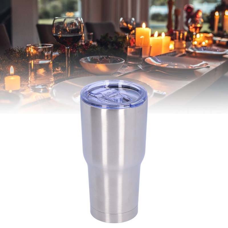 2‑Layer 30oz Vacuum Cup with Lid Reusable Stainless Steel Insulation