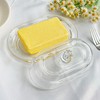 7 inch Glass Butter Dish with Lid, Clear Covered Butter