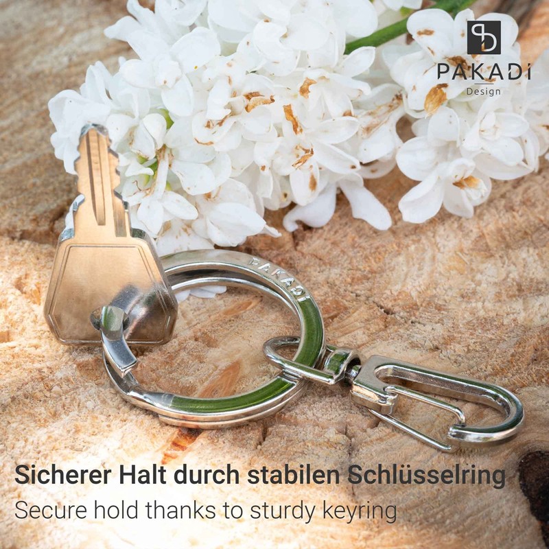 PAKADI Pack of 10 Carabiner Hooks with Key Ring in