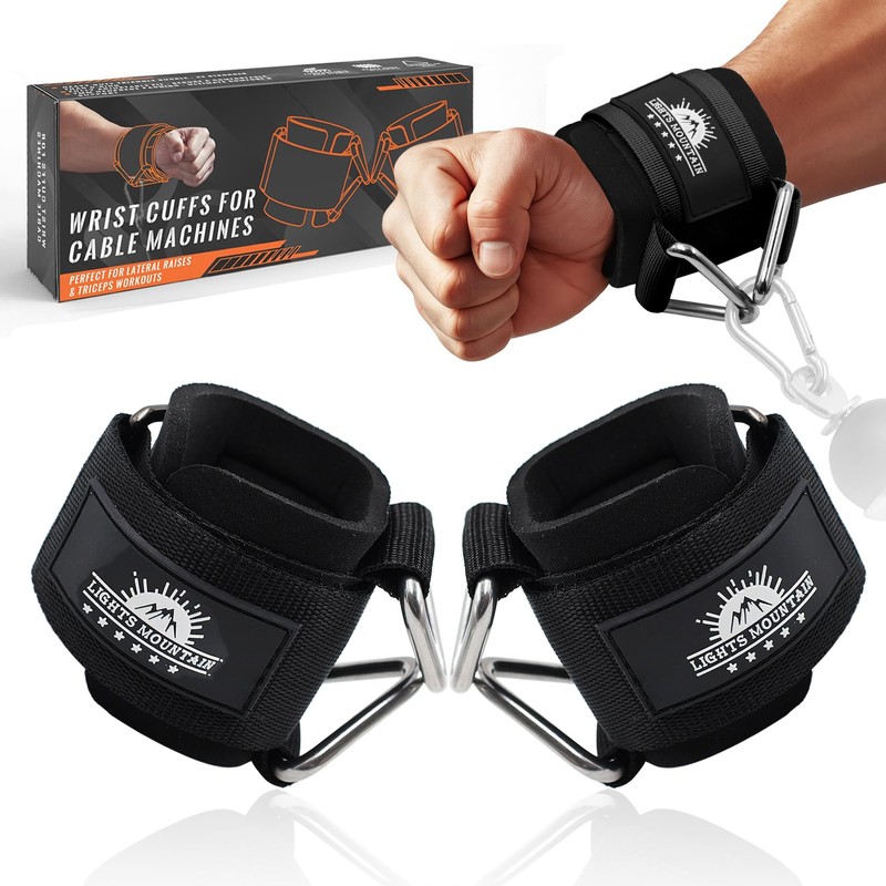 Lights Mountain - Puños de muñeca para máquinas de cables,
