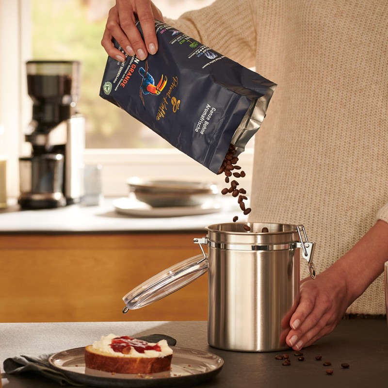 Tchibo Aroma can, coffee tin, 500 g capacity, aroma-tight, stainless