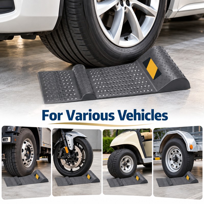 Non-Slip Car Wheel Chock Parking Mat – High-Density PP Anti-Skid