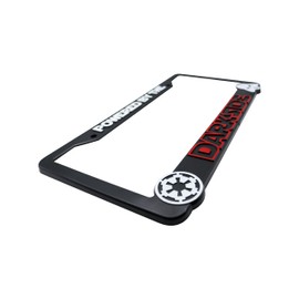 LP Frameworks Powered by The Darkside 3D Raised License Plate Frame | 1 Pack Car License Plate Cover | Universal CAN Black License Plate Holder | Auto Accessories (Car, Truck and SUV)