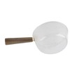 Glass Milk Pot with Wooden Handle V Shaped Spout Noodles
