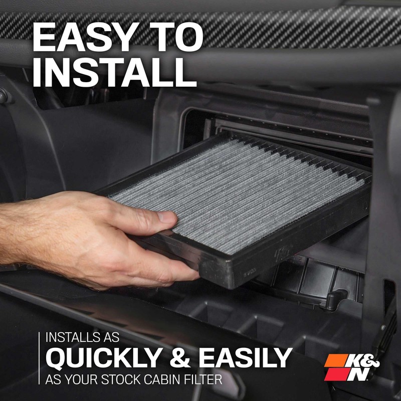 K&N LIFETIME Cabin Air Filter: Premium, Washable, Clean Air for