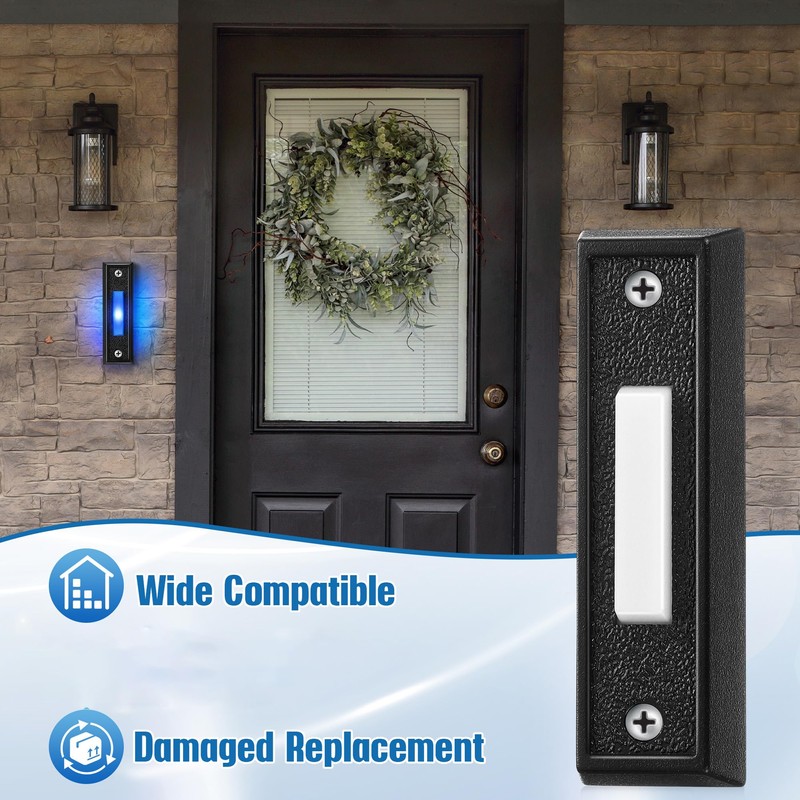 Saillong Lighted Doorbell Button, Wall Mounted Garage Door Switch with