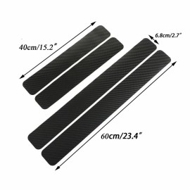 Unbranded 4pc For Dodge Ram 1500 Carbon Fiber Cab Door Sill Plate Protector Cover