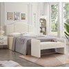 24KF Modern Boucle Teddy Lovely Bench, Upholstered Bed Bench Entryway