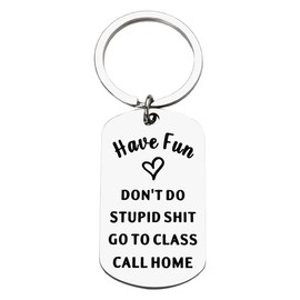 Funny College Gifts for Girls Boys Dont Do Stupid Sh t Keychains Birthday First Day of School Gifts for Students Son Daughter Back to School Gift Keychain for College Girl