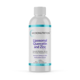 Liposomal Quercetin & Zinc Supplement 200ml Oral Liquid – Advanced Immune Support & Antioxidant Boost - Enhanced Absorption, High Bioavailability – Vegan, Non-GMO - Orange (40 Serves) - MICRONUTRITION