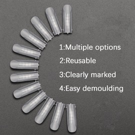 C12rtive 120 Pcs Matte Dual Nail Forms - Square C-Curved Poly Nail Gel Forms Full Cover Nail Molds 12 Sizes for Gel Manicure Nail Art Design Salon&DIY