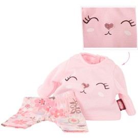 Götz 3403025 Baby Suit Summer Bunny - Doll Clothing Size S - 2-Piece Clothing and Accessory Set for Baby Dolls 30 - 33 cm