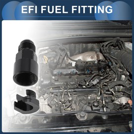 INFINAUTO Fuel Line Connector 6AN Male to Female with 3/8Npt Automotive Quick-Disconnect EFI Fitting Union Swivel Pipe Adapter Aluminum Black 1 Pcs