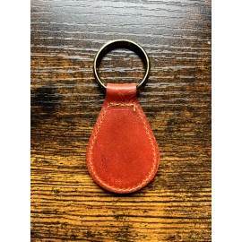 Vintage Leather Keychain with metal Snowflake Medallion