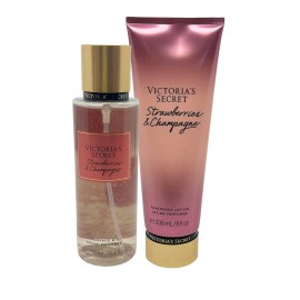 Victoria's Secret Strawberries Champagne Mist and Lotion Set 8.4oz 8oz