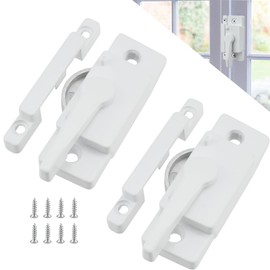 ZIUZI 2 Pack Sliding Window Sash Locks, White Cam Sash Locks for Double Hung Windows, Security Sash Window Lock and Keeper Replacement for Vertical and Horizontal Sliding Windows