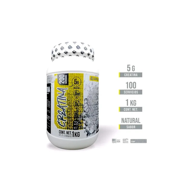 Creatina 2 Kg 43 Supplements 2 Botes Sin Sabor