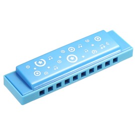 PATIKIL Translucent Harmonica Assorted Colors 10 Holes Blue ABS Harp Mouth for Educational Musical Instruments Beginners Adults Professionals