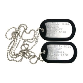 Bill Cougar Cortell Stainless Steel Military Dog Tag Set Costume