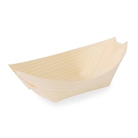 BIOZOYG Pack of 200 Buffet Accessories Snack Bowls Wood 11 cm - Alternative for Bamboo Plates Disposable Natural - Disposable Tableware Modern - Catering Accessories Wooden Bowls