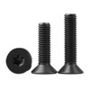 Qrity 50pcs M4 x 10mm Black Carbon Steel Countersunk Head