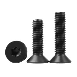 Qrity 50pcs M4 x 10mm Black Carbon Steel Countersunk Head Countersunk Head Screws with Torx