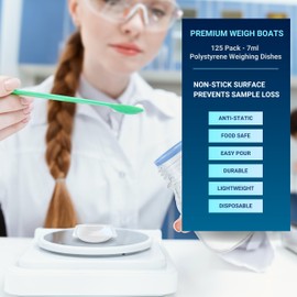 Weigh Boats Small (7ml, 125 Pack) Disposable Plastic Trays for Scale, Anti-Static Square Tray Weighing Dishes, Polystyrene Lab Dish for Powder Weight, Mixing Epoxy, Mini Sample Containers, Pour Boat