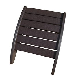 Phat Tommy Poly Adirondack Chair Ottoman - Outdoor Chair Footrest - All Weather Patio Ottoman Furniture, Brown