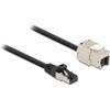 Delock Cable RJ45 Male to Keystone Module RJ45 Female Cat.6A
