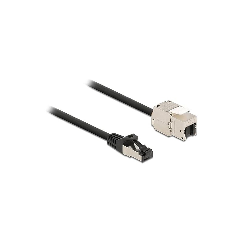 Delock Cable RJ45 Male to Keystone Module RJ45 Female Cat.6A