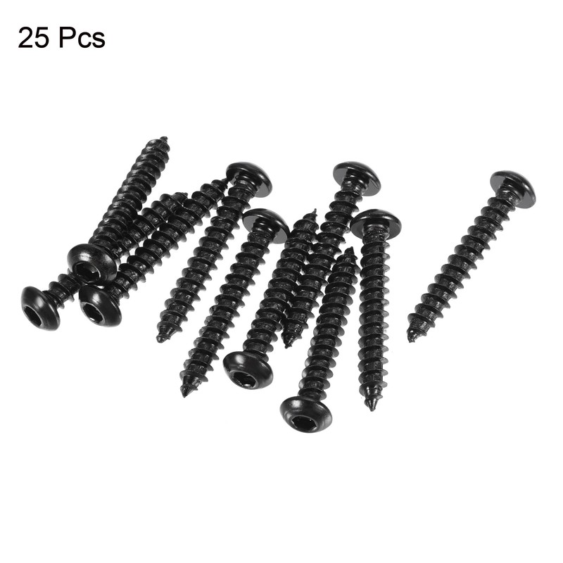 sourcing map Hex Socket Self Tapping Screws, M6 x 40mm