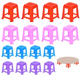 NQEUEPN 16pcs Canvas Stands for Painting, Multicolored Mini Paint Stands with 2 Sizes, Non-Skip Plastic Mini Holders Canvas Feet Risers for Pour Painting Gift for Canvas Painting Lovers